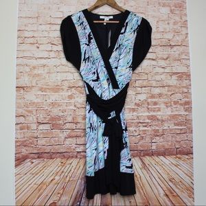 Max and Cleo | Abstract Faux Wrap Dress